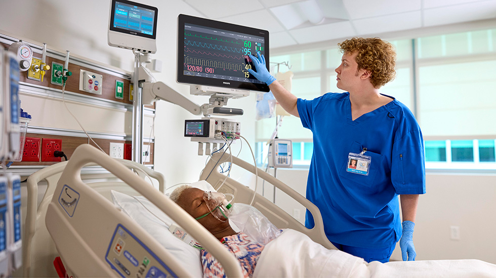 Physician caring for patient